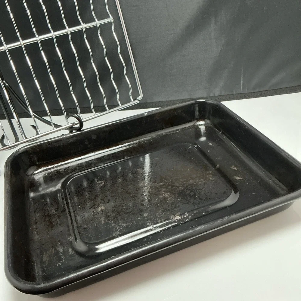 KitchenAid KCO1005OB Toaster Oven Wave Broiler Pan & Rack OEM 8212126 8212127
